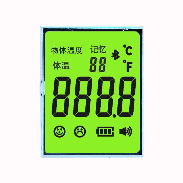 7 segmentni LCD zaslon pozitivan TN Lcd crveno / žuto / zeleno pozadinsko osvjetljenje za temperaturnu pištolj
